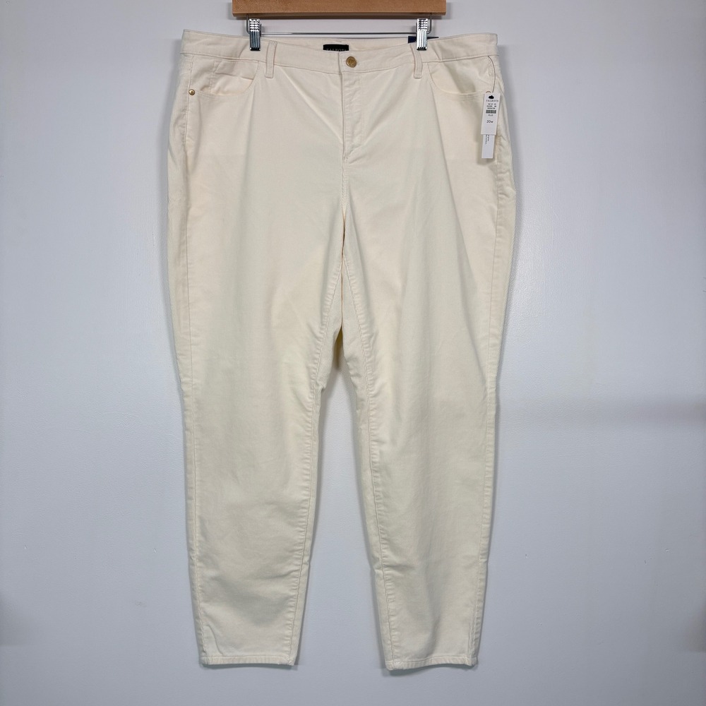 Talbots Women Corduroy Jegging 20W Cream‎ High Waist Slimming Ankle Length NWT
